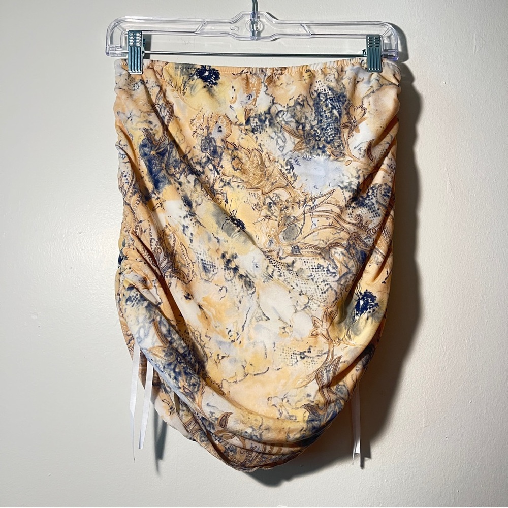 Floral Print Ruched Skirt